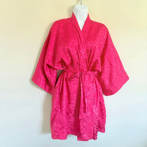 Vintage Gold Label Victoria's Secret Red Damask Jacquard Robe S